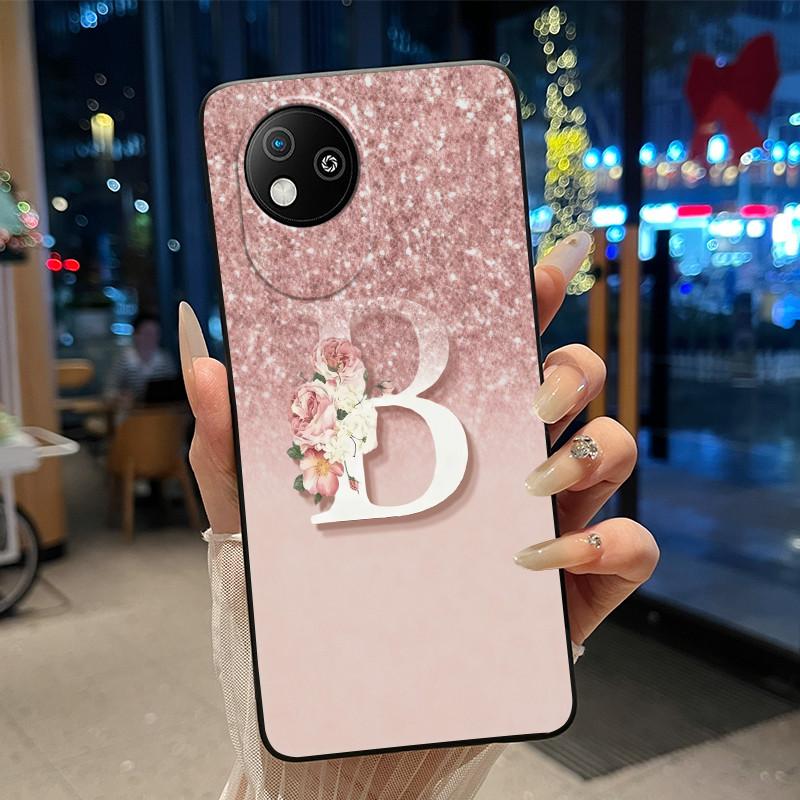 

Phone Case For ZTE Blade A35 Lite/A35 Core Jelly Color Soft Silicone Black Case Anti-scratch Letter Shiny Starry Sky Shell ZTE Blade A35 Lite