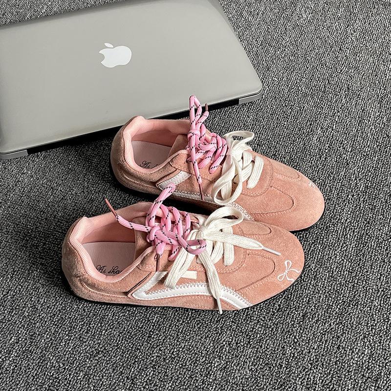 Trendy American Red Ballet Retro Argand Training Shoes Women's 2025 New Spring Versatile Sports and Leisure Board Shoes