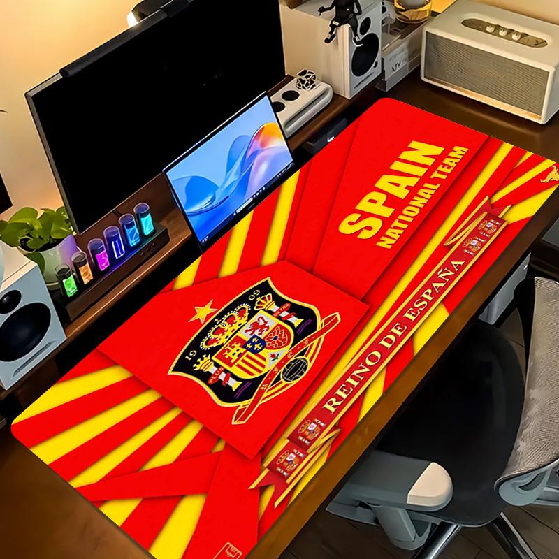 Spain Football Team Color Mouse Pad Large Gaming Table Cushion Non-slip Laptop Tablet Big Mousepad XXL Mat Mini PC Playmat With Lock edge