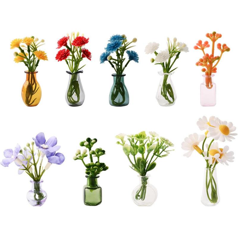 Mini Vase Decor DIY Craft Accessories Glass Bottle Stickers Free Combination Home Decoration Multicolor 30-Pack