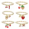 Handmade Fruit Beads Bracelet Fashion Wrist Jewelry Chain Wristband Copper Texture Suitable for Parties and Celebration