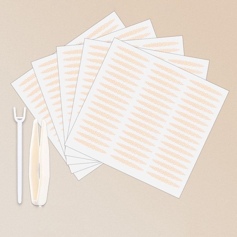 240pcs/Set Gauze Lace Mesh Olive-shaped Eyelid Paste-shaped Invisible Double Fold Eyelid Shadow Tape Sticker Beauty Tool