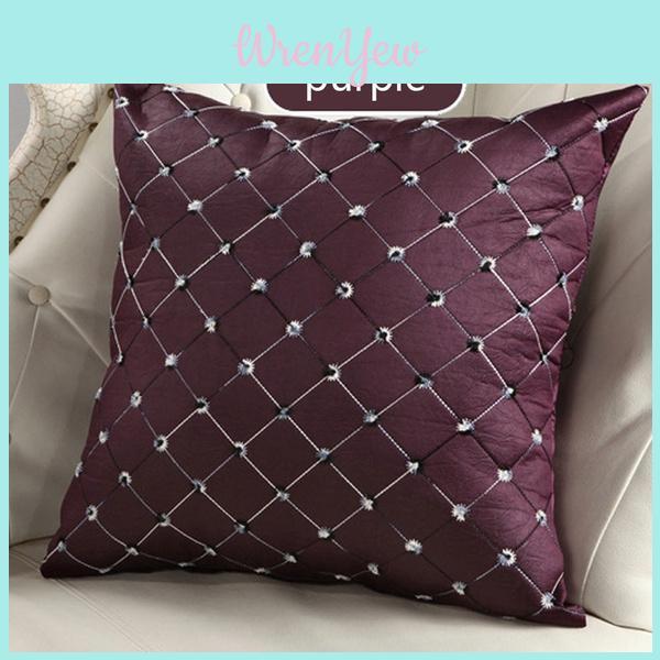 Stylish Multicolored Plaids Throw Pillow Case Square Cushion Cover For Sofa Decor