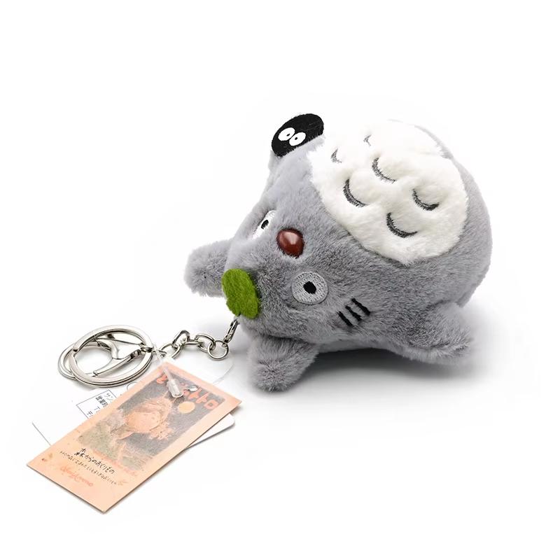 Anime Totoro Plüsch Niedlicher Schlüsselanhänger Japanische Anime Puppe Totoro Lotusblatt Kinderspielzeug Geburtstag Weihnachtsgeschenk Puppen Schlüsselanhänger