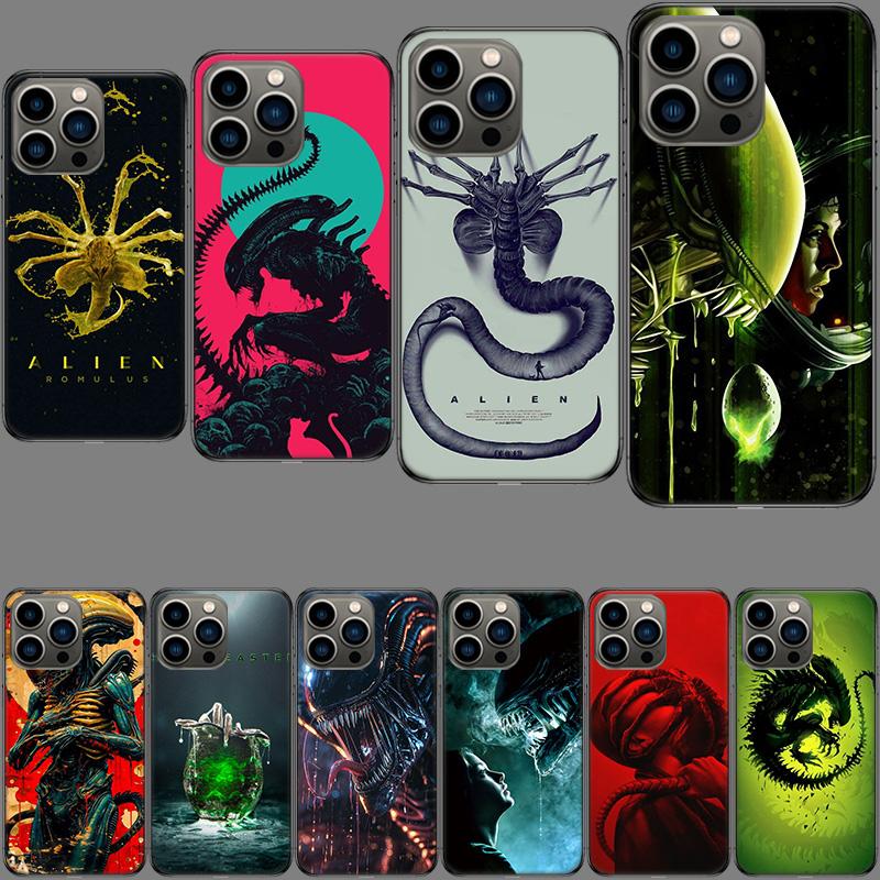 COOL A-Alien Xenomorph Phone Case For Iphone 16E 15 Pro 14 Plus 17E 16 17 Pro Max Air 11 12 13 Mini Shockproof Capa Cute Cove