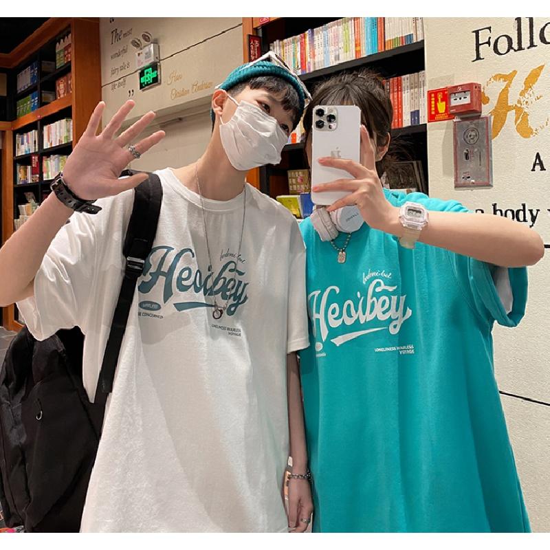 

Мужские футболки с коротким рукавом с буквенным графическим принтом и половиной рукава Футболка-пуловер Повседневная футболка Мужская корейская повседневная футболка с круглым вырезом в стиле ретро