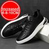 Genuine Leather Men Skataboard Shoes Elevator 6/8CM Height Increase Sports Hollow Breathable Sneakers Heightening Shoes