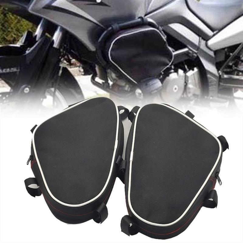 2pcs Motorcycle Frame Crash Bars Waterproof Bag for DL650 DL1000 Repair Tool Placement Bags Dustproof Tool Pouch Black