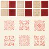 New Vintage Stamping Scrapbooking Square Floral Stamps Rubber Wooden