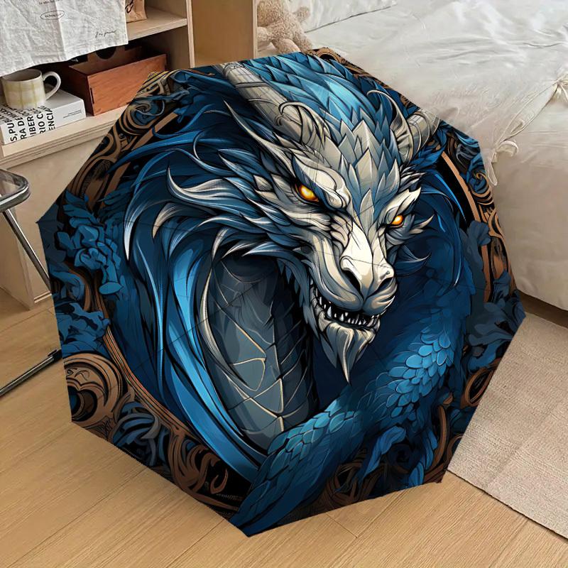 1pc Dragon Fantasy Artwork Automatic Folding Umbrella, Heavy-Duty 8-Rib Construction, Perfect for Everyday yy251114158