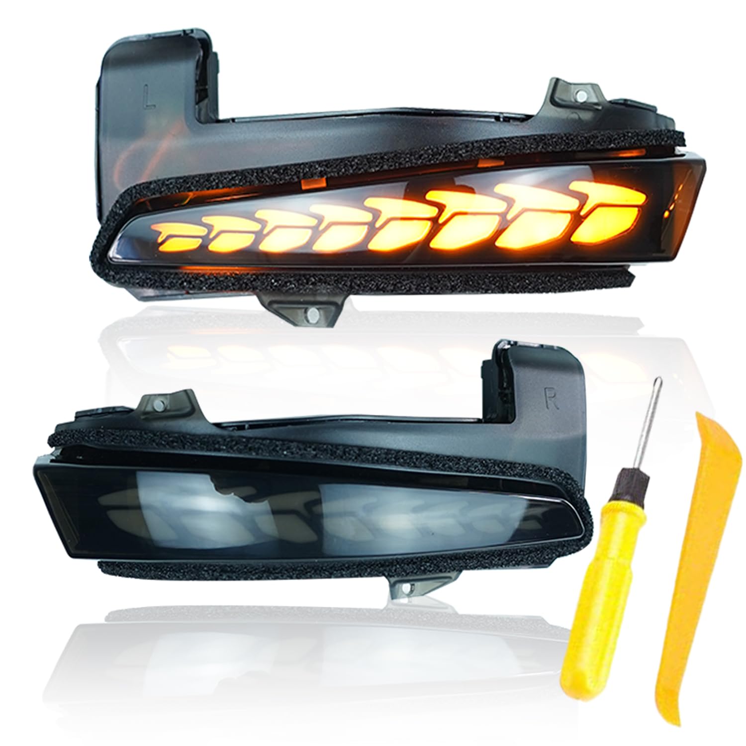 Toyota Crown 220 Series (15th Generation) Hybrid Sequential Door Mirrors with LED Turn Signals, Vehicle Inspection Compliant, Flowing Turn Signals wit