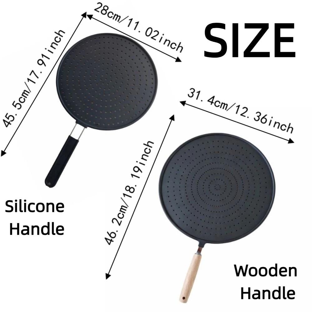 Splash-proof Silicone Splatter Screen with Handle Oil Splatter Guard Kitchen Gadgets
