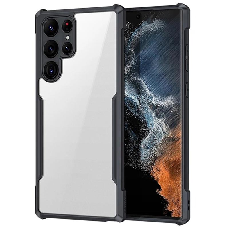 

XUNDD Anti-fall Phone Back Cover for Samsung Galaxy S23 Ultra,Acrylic+TPU Mobile Phone Shell Black