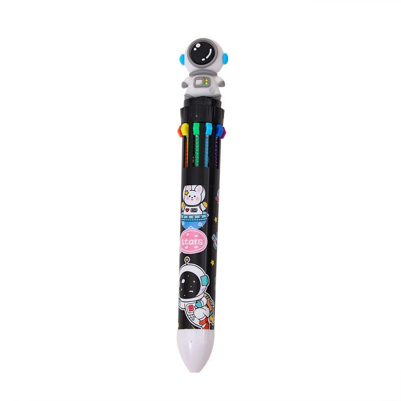 36pcs 0.7mm Cartoon Astronaut Ten-color Ballpoint Pen Boy Pressing Hand Tent Pen Multicolor Gift Pen Creative Stationery Back To School Season