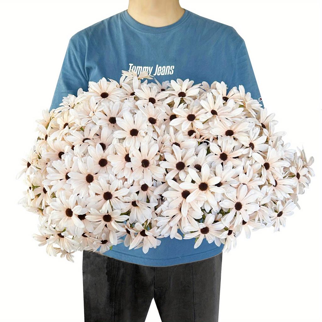 1Pc Simulation Autumn Daisy 14 Heads Chamomile Bouquet, for Outdoor Patio Garden Wedding Reception Background Decoration, Flower Decoration Wall Home