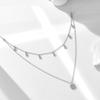 "925 Sterling Silver Double-Layer Necklace with Zircon Dot - Versatile, Simple Short Clavicle Chain for Women"