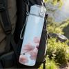 1PC Cherry Blossom Twig Floral Layout 750ml Color Plastic Sports Water Bottle Leakproof Flip Straw Lid For Sports Office Home Use