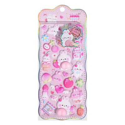 3D Puffy Sticker Cartoon Rabbit Bear Panda DIY Phone Case Notebook Scrapbooking Decorative Sticker Sheet Preschool Teacher Boy Girl Rewards Gift