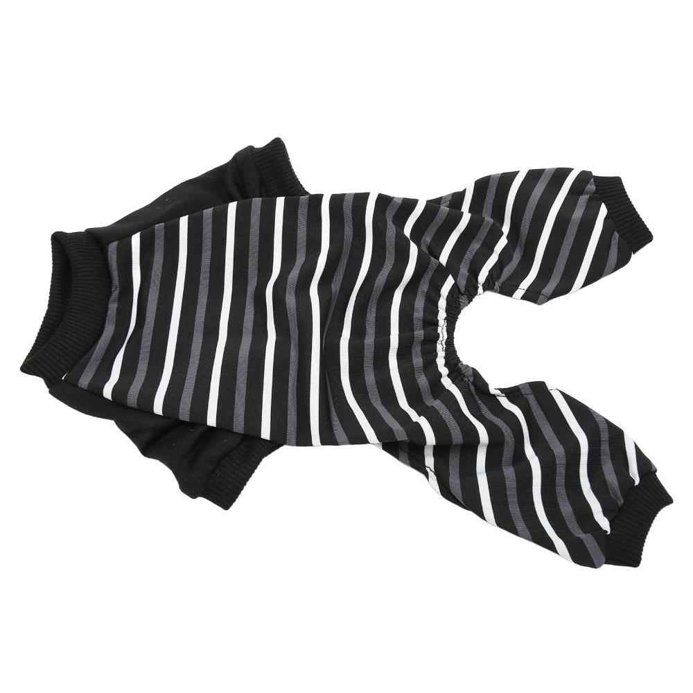 Light Weight Pet Jumpsuit Striped Print Cat Home Wear Pet Loungewear  Small Breed Use
