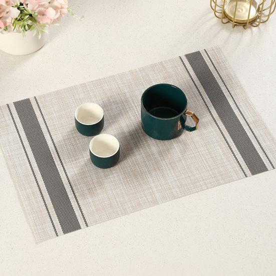 

Тканый многоцветный домашний коврик в скандинавскую полоску в западном стиле, прямоугольный изолированный настольный коврик, водонепроницаемая и маслостойкая подставка для чая