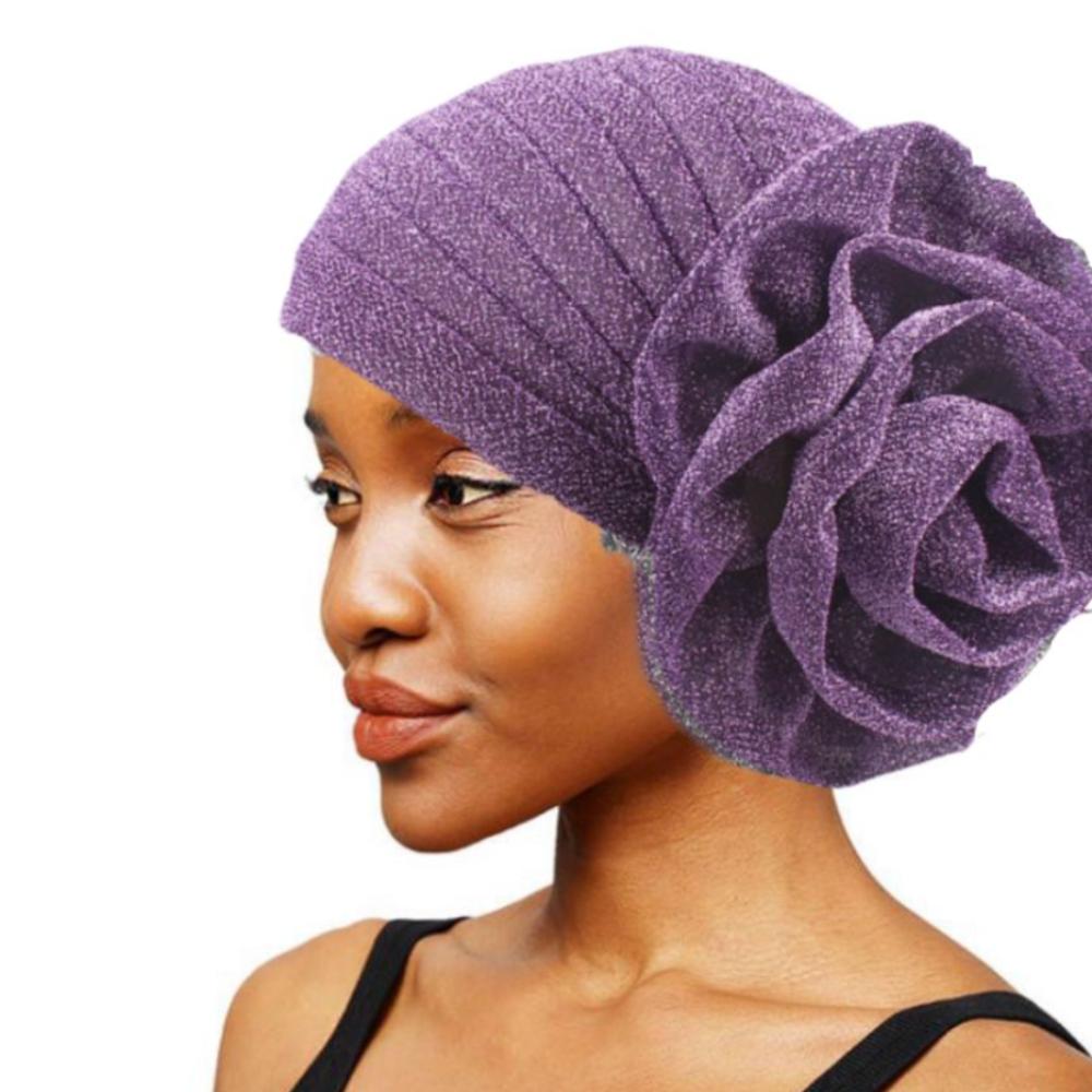 Big Rose Flower Head Wraps Headwear Nigerian Wedding Geles African Turban Caps Party Headgear