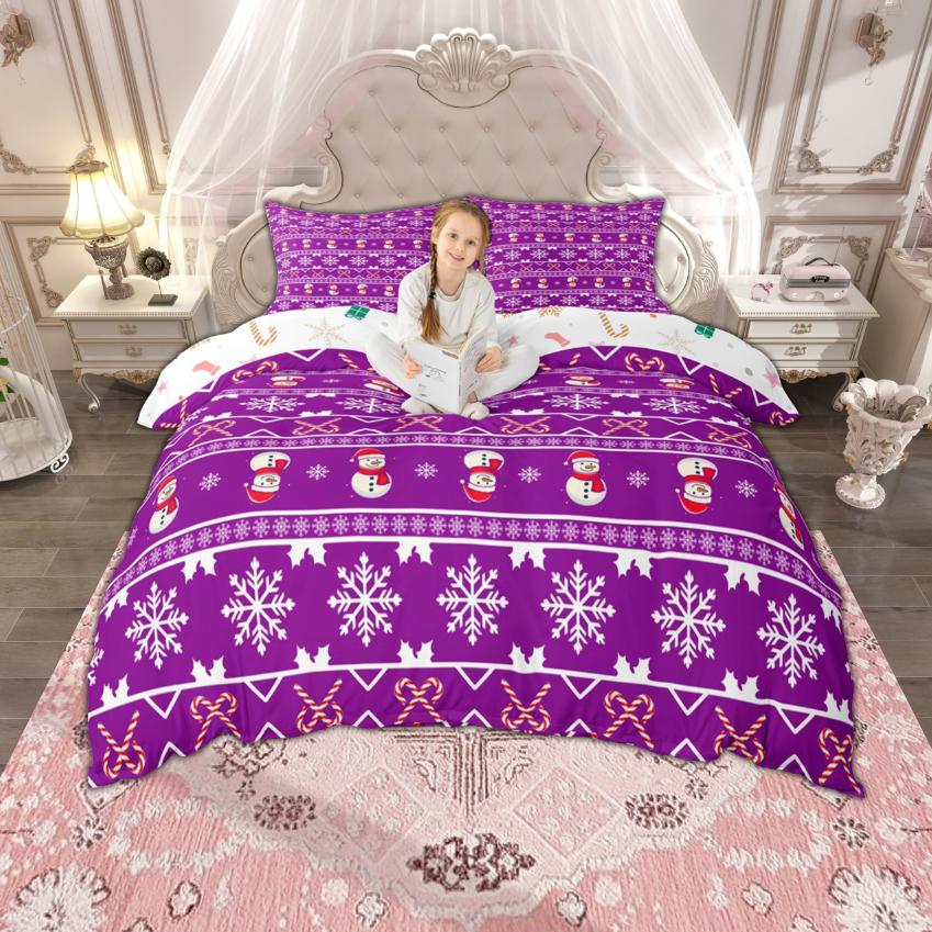 Comforter Homewish Cute Snowman For Kids Winter Snowflake Bedding Set Boys Girls Happy New Year Gifts Set