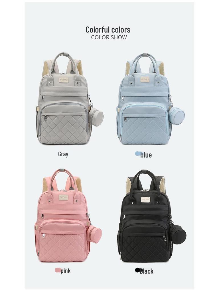 Portable Folding Diaper Bag: Large Capacity Shoulder Bag for Travel, Stroller Hanging, with Baby Bottle Holder and Changing Pad