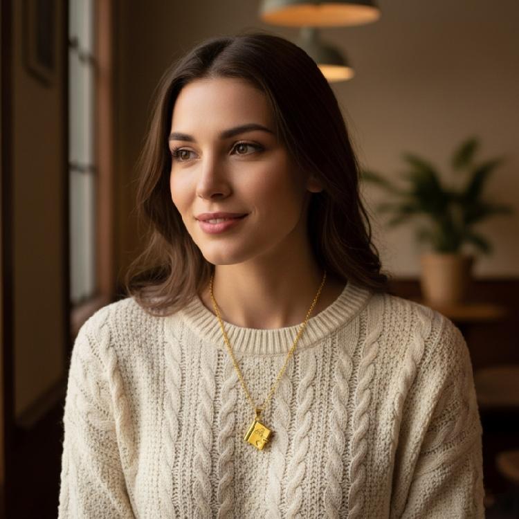 Buch Inspiriertes Graviertes Halsband Für Enkelinnen Nachdenkliches Geschenk Von Oma Titanstahl Halskette