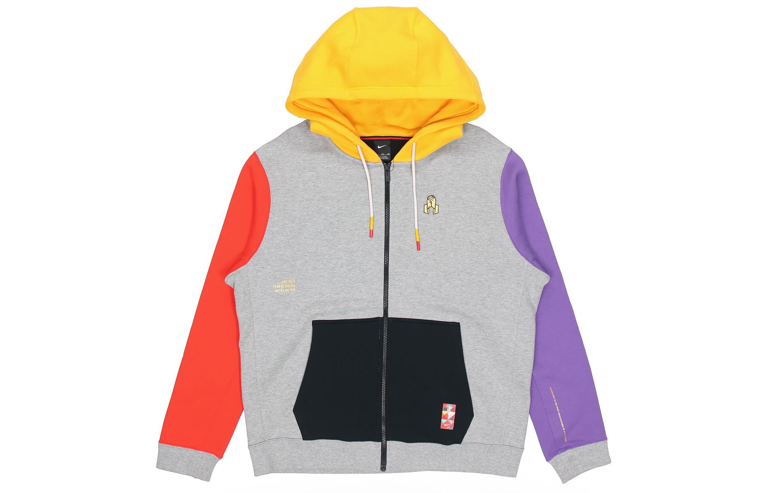 Nike Kyrie CNY Irving, Year Of The Pig, Fleece Lined Basketball Coat American Vintage Cardigan Zippers Sweatshirt Men s AJ6425-063 L