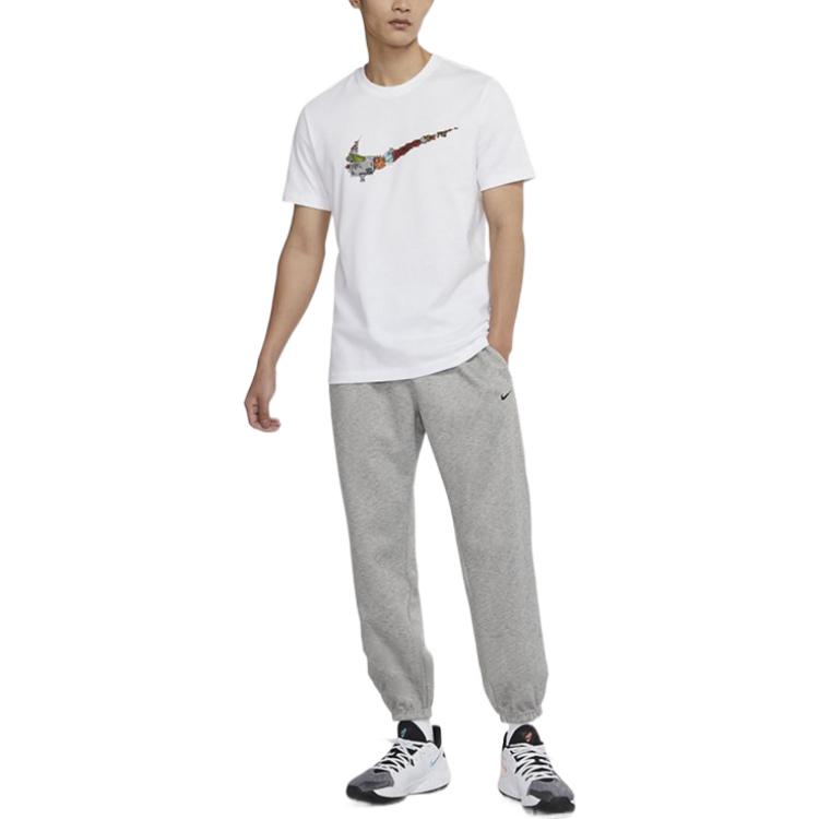 Nike Solid Color Logo Print Casual Pants With Side Zipper Pockets Men Bottoms Gray DH9730-063
