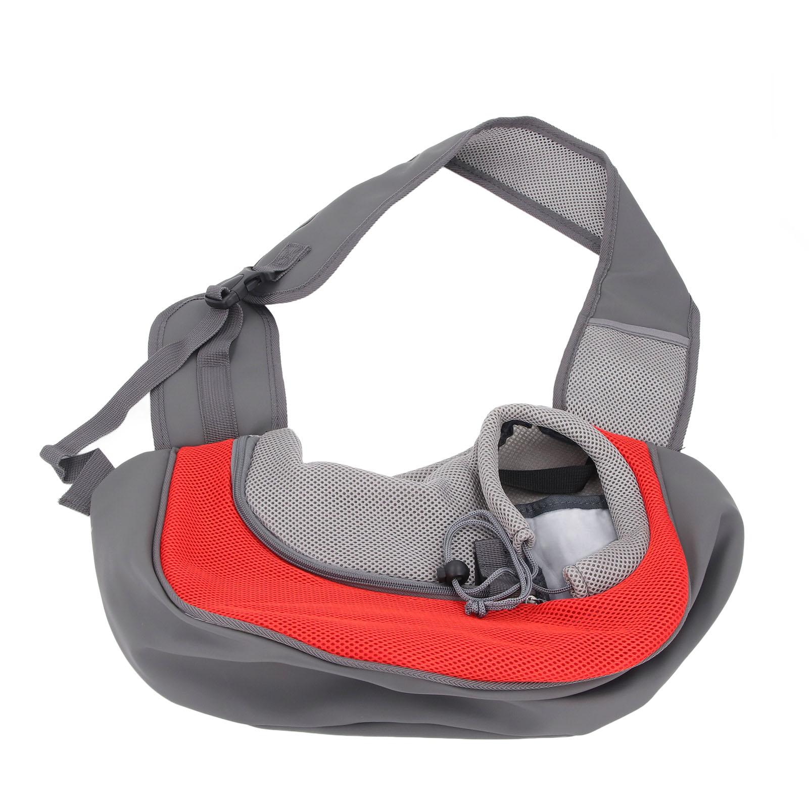 

Слинг-переноска для собаки Многофункциональная Дышащая сетка Безопасная сумка-переноска для питомца Кошелек-мешочек с регулируемым красный