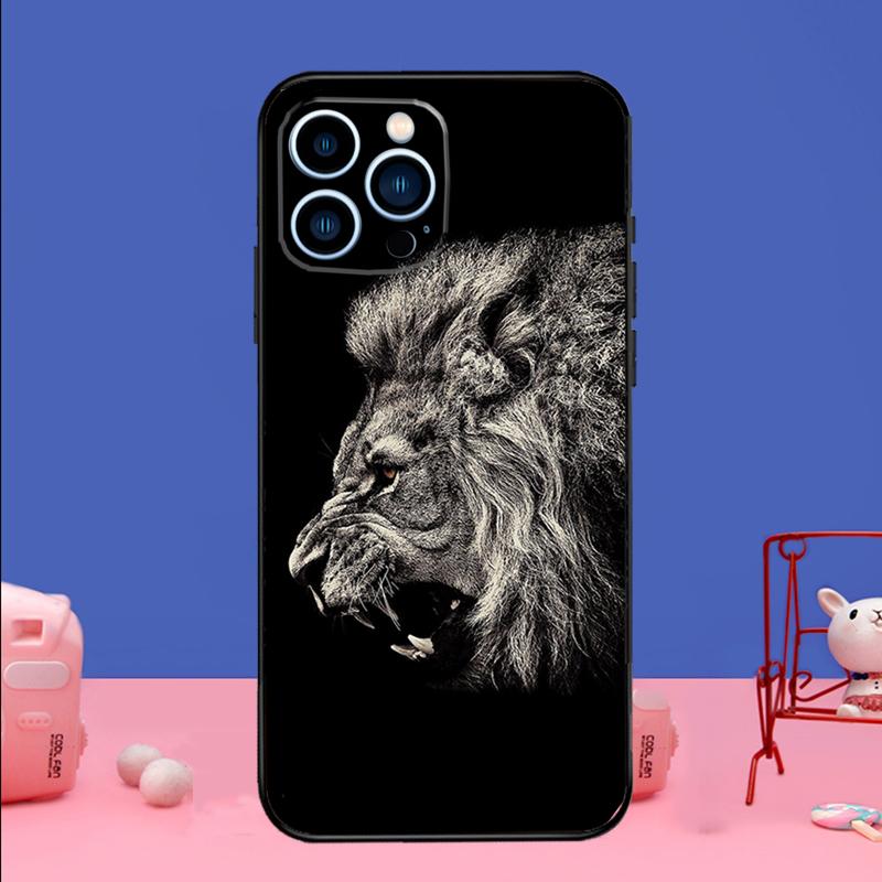 

Lion Animal Phone Case For iPhone 17 16 14 13 12 11 15 Pro Max mini 15 16 Plus 16e 17 Air Bumper Cover iPhone 13 mini