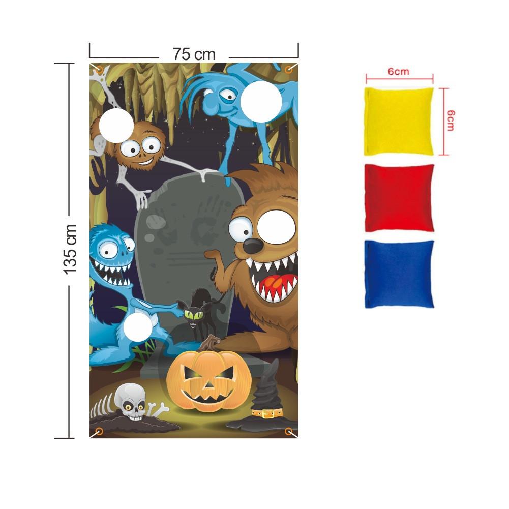 Halloween Sandbag Flag Courtyard Outdoor Children Game Pprops Decoration Pumpkin Skull Vampire Clown Witch Holiday Party Series