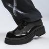Men's leather shoes trend high-value bright leather mesh shoes autumn British