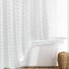 Waterproof Tassel Lace Shower Curtain with Floral Design