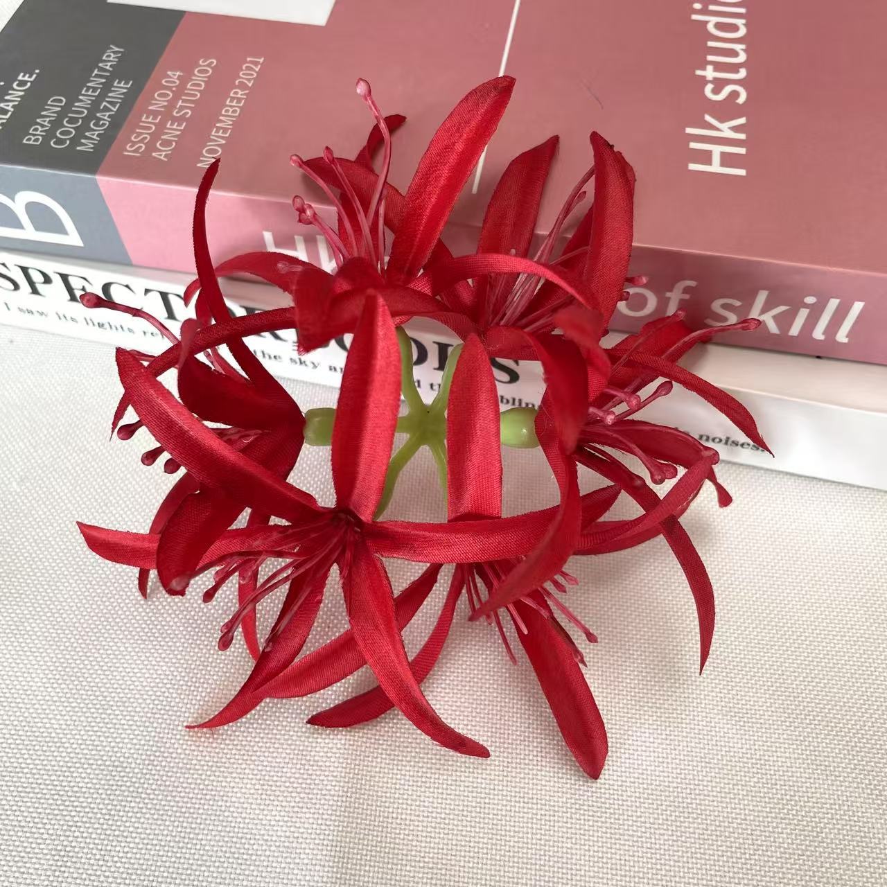 

Simulated Flower Headpieces, Fake Flowers, Hanfu Floral Decorations, Accessories Artificial Hawaiian Wedding Decor 40pcs червоний