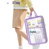 Transparent L-Shaped Mesh Zip Bag for Elementary Students