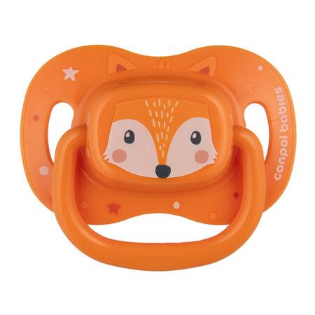 CANPOL 34/924 Silicone soother 0-6 m symmetrical Cute Animals orange