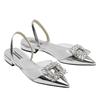Designer Woman Fashion Sexy Banquet Comfort Crystal Transparent Solid Color Pointed Toe Women Low Heel Sandals Zapatos De Mujer