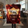 Logo echipă AS Roma, model Pătură de Flanelă, Calitate înaltă Confortabilă pentru Toate Anotimpurile, Decor Casă, Căldură și Confort, Perfectă pentru Cadouri.