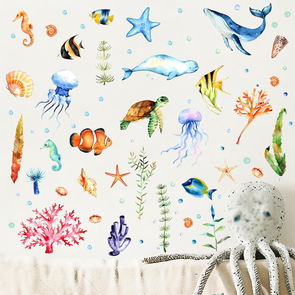Underwater World Luminous Children's Room Bathroom Living Room Balcony Wall Decoration Stickers