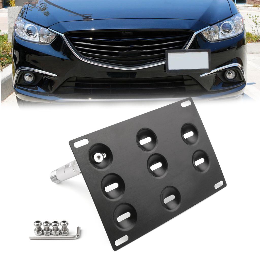 Areyourshop Bumper Tow Hook License Plate Mount Bracket Holder For Mazda 3 For Mazda 6 CX5 MX5 License Plate Holder Accessories License Plate Covers