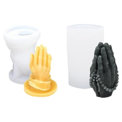 Buddhas Beads Hand Candle Mold 3D Hands Folded Silicone Mold DIY Craft Soap Mold