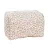 Quilted Floral Makeup Bag Soft Bag Portable Cosmetic Zippered Cosmetic Pouch Travel Makeup Organizer for Women