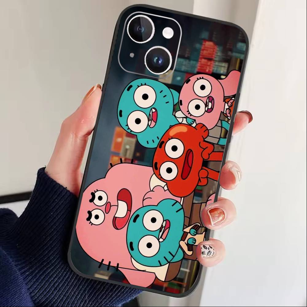 J-Gumball and Darwin Phone Case For iPhone 16,15,14,13,12,17,Pro Max,Plus Silicone Black Case