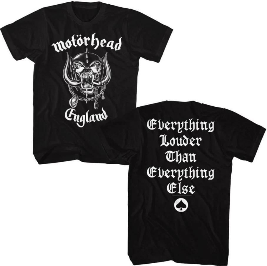 Motorhead England с логотипом Snaggletooth War Pig Футболка со слоганом Everything Louder 3XL