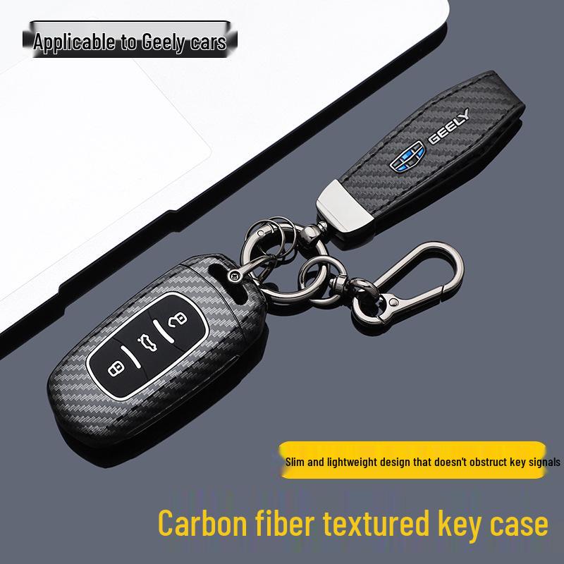Étui pour clé pour modèles Geely: Emgrand, Xingyue, Boyue, Xingrui, Bin Yue, Bin Rui, Denim Galaxy - Coque de Protection avec Boucle