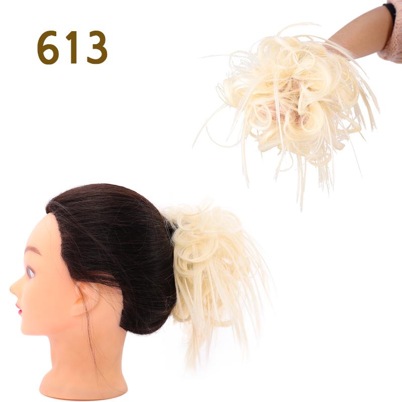 Synthetic Hair Chignons Messy Scrunchies Elastic Band Hair Bun Straight Updo Hairpiece Hair Extension for Women