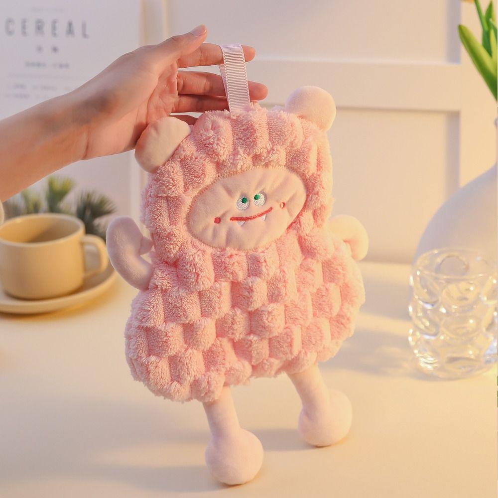 3Pcs Microfiber Lamb Handkerchief Towel Cartoon Hanging Lamb Dishcloth Soft Water Absorbent Children's Handkerchief Children