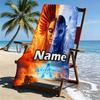 Custom Name Personalized Avatar Print Beach Towel, for Trip Camping Beach Party Home Decor, Birthday Gift for Family & Friends
